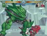 Big Zam VS Gundam and Char's Zaku II as featured in "Gundam Battle Master"