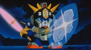 Gunrex's second form with platinum shield and light spear