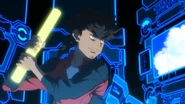 Wielding baseball bat during the Original Weapon Battle