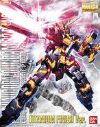 MG 1/100 - RX-0 Unicorn Gundam 02 Banshee (Titanium Finish Ver.) - Box art