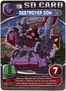 A picture of Destroyer Dom from the SD Gundam Force Collectible Card Game