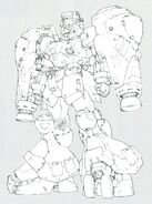 Re-illustration by Kyoshi Takigawa: front view