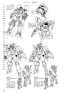 Lineart and details of A5 (top), Amazing Exia Repair (bottom right), and Amazing Exia Repair II (bottom left)