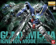 MG 1/100 Gundam Exia Ignition Mode (2009): box art (Contain parts to convert Gundam Exia to Gundam Exia Repair)