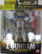 MSiA / MIA "MSZ-006 Zeta Gundam (Second Version)" action figure (Re-issue with MS data card; 2004): package front view.