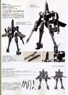 Mobile Suit Gundam 00N Chapter 5 (Bottom: Lineart of Japan's first locally made Union Realdo (unpainted) and its weapons; Top: Custom model kit)