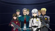 Shiho and Dearka armed with ZAFT Rifles whilst evacuating the PLANT Supreme Council