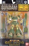 Mobile Suit in Action [MSiA] "MS-14C Gelgoog Cannon" action figure (2001): package front view.