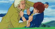 Char and amuro punching