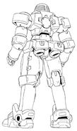 OZ-06MS Leo - Back View Lineart