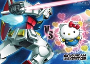 Promotional artwork for Gundam VS Hello Kitty campaign