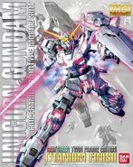 MG 1/100 RX-0 Unicorn Gundam (Red & Green Frame Twin Frame Edition Titanium Finish) (2016): box art