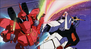 Beam Saber duel with Nu Gundam