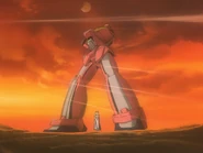 Diana stands beneath the damaged Cannon Illefuto