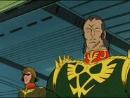 Dozle Zabi in command (from Mobile Suit Gundam TV series)