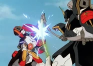 Beam Scythe blocked by XXXG-01H Gundam Heavyarms' Army Knife