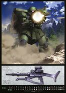 Zaku II and M120A1 Machine Gun (from MS Gundam Calendar)