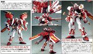 Custom-built 1/100 UT-1D-JAC Gundam Astray Blaze Red (Right & Middle)