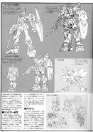 Initial design of Mobile Suit Zeta Gundam's mechanics, including Hambrabi (centre right)