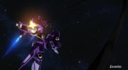 Gaelio shoots at the Gundam Barbatos while trying to drag it down