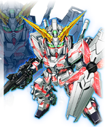 SD Unicorn Gundam Destroy mode in Lost Heroes 2