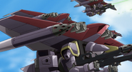 Close up of BABI's wing weaponry: QFJ91 12-barrel Missile Launcher & MMI-GAU2436 22.5mm 4-barrel Machine Guns (The Promise, HD Remaster)