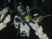 Wing Zero and Deathscythe Hell battle.