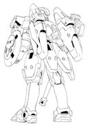 Tallgeese line art - rear view