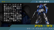 Act Zaku as featured in Mobile Suit Gundam Gihren's Greed