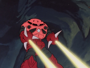 Char's Z'Gok Commander Type firing Mega Particle Cannons