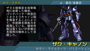 Zaku Cannon (Federation Colors) - information from Mobile Suit Gundam Gihren's Greed