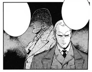 Sasro (rear) and Gihren, as depicted in The Plot to Assassinate Gihren