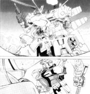 Xamel vs Gundam GP01 as seen on Mobile Suit Gundam 0083: Hero of Stardust manga