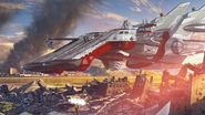 Flying over ruined section of Aldrin City
