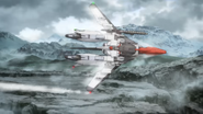 Mu's Murasame Kai rushing to the burning Archangel