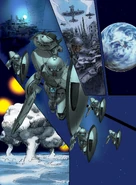 ∀ Gundam with four Mass Production Types (∀ Gundam: Wind of the Moon)[32]