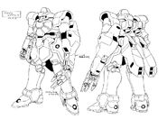 WMS-03 Maganac Auda Custom Lineart Front and Rear
