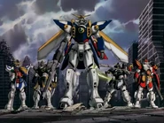 With other Gundams in OP1