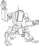 Front view of simple, ground-use work loader