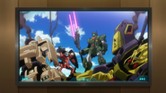 GM Striker and Cannon Illefuto in Gundam Build Divers