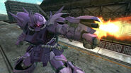 Firing Triple Gatling Gun inMobile Suit Gundam Side Story: Missing Link.