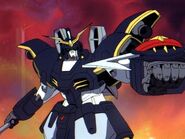 Deathscythe a punto de lanzar su Escudo Buster.