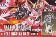 HGUC 1/144 RX-0 Unicorn Gundam (Destroy Mode) w/ Head Display Base - Box art