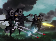 Two OZ's Aries firing weapons