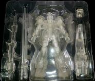 MSiA / MIA "MSZ-006 Zeta Gundam (Clear color)" action figure as part of "MS in Action!! Limited Edition Clear Gundam Triple Set" (Bandai special limited prize draw release; 2002): content front view.
