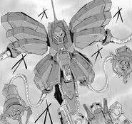 Medussa using its remote-controlled arms in mobile suit mode