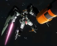 Firing knees' GN Missiles while wielding GN Beam Saber