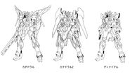 From Left: Cathedral, Cathedral 2 (presumably draft of Gundam Schwarzritter), Denial