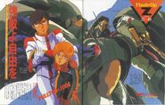 With Judau Ashta and Ple Two in Newtype magazine (1987)