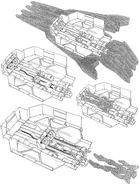 Internal storage space for a mobile suit